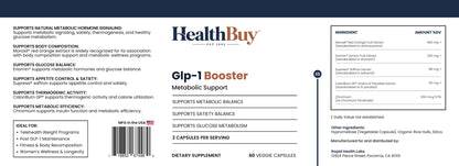 HealthBuy GLP-1 Booster product label with ingredients