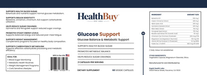 HealthBuy Glucose Support product label with ingredients
