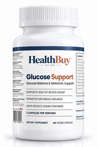 HealthBuy Glucose Support bottle
