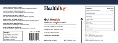 HealthBuy Gut Health product label with ingredients