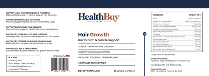 HealthBuy Hair Growth product label with ingredients