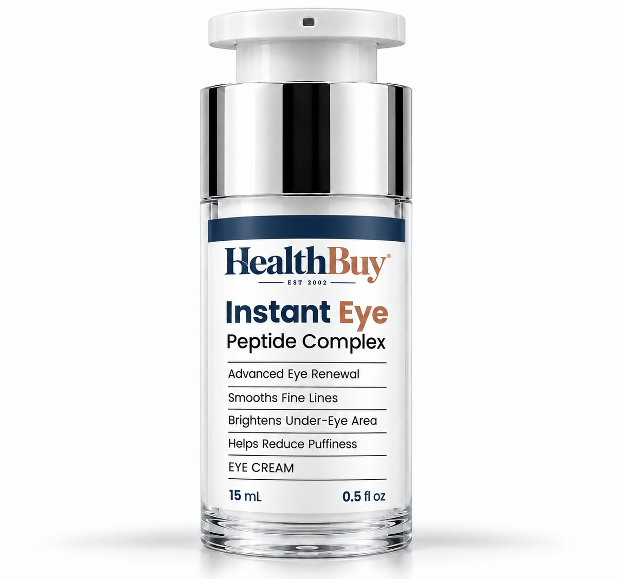 HealthBuy Instant Eye peptide eye cream pump bottle