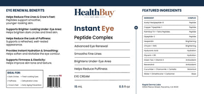 HealthBuy Instant Eye product label with ingredients