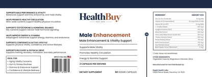 HealthBuy Male Enhancement product label with ingredients